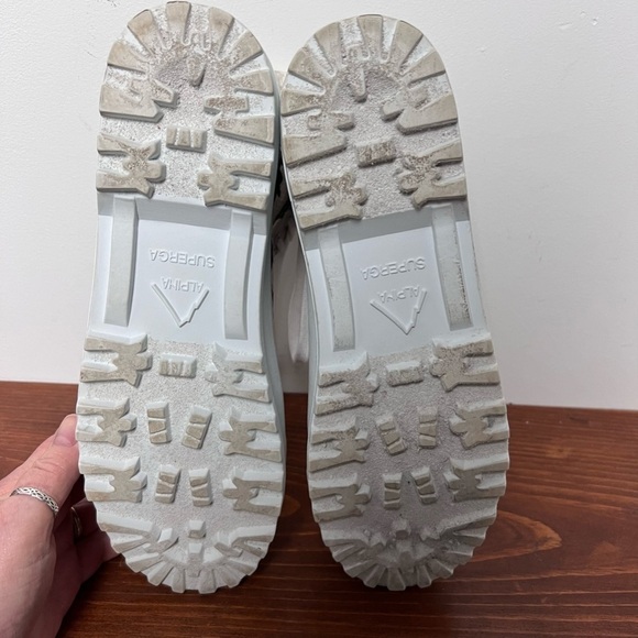 Superga Women Alpina Snake Embossed High Top Platform Sneaker in Taupe Snake 9.5 - Picture 10 of 13